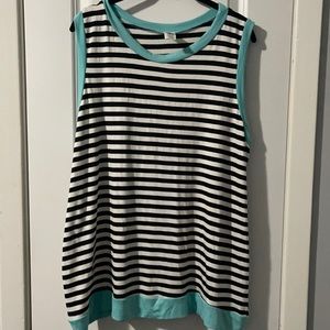 NWOT Sew In Love Striped Sleeveless Top Sz XL